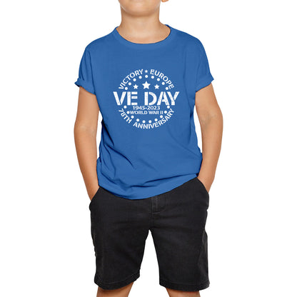 Victory In Europe VE Day 1945-2023 78th Anniversary Armed Forces Victory Day Remembrance Day Kids T Shirt