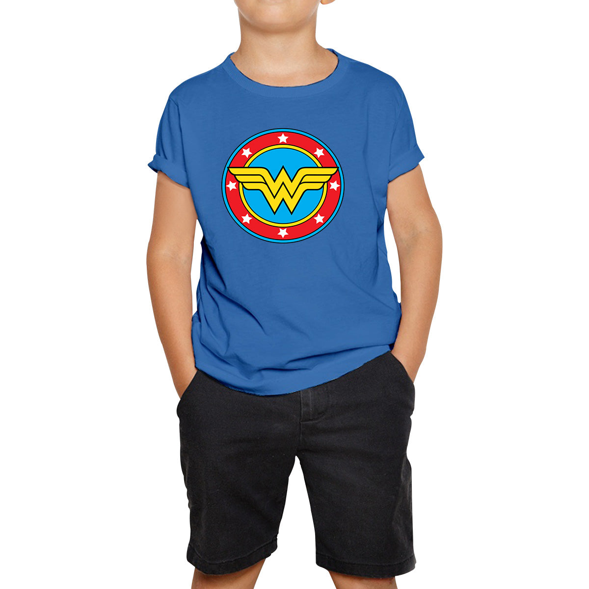 Wonder Woman Shield Logo Superhero Wonder Girl Comic Book Character Super Woman Kids T Shirt