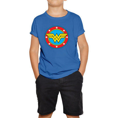 Wonder Woman Shield Logo Superhero Wonder Girl Comic Book Character Super Woman Kids T Shirt