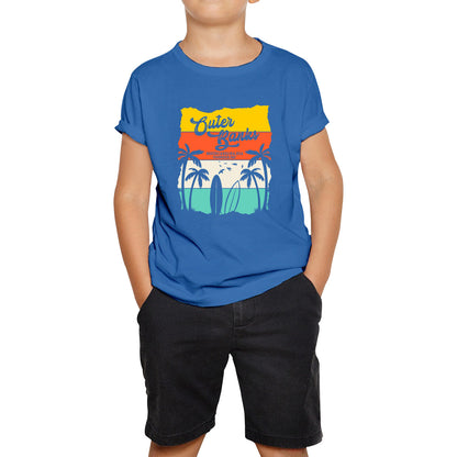 Outer Banks North Carolina NC Vintage Retro Beach Sunset TV Series JJ Maybank Pogue life OBX Fans Kids T Shirt
