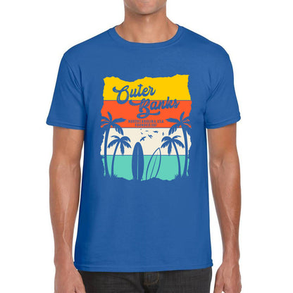 Outer Banks North Carolina NC Vintage Retro Beach Sunset TV Series JJ Maybank Pogue life OBX Fans Mens Tee Top