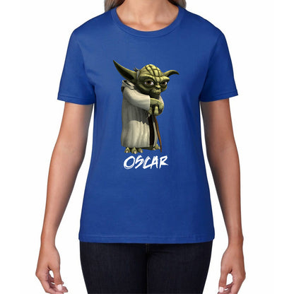 Personalized Yoda May The 4th Be With You Green Humanoid Alien Star Wars Day Disney Star Wars 46th Anniversary Womens Tee Top