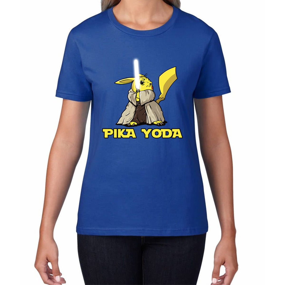 Pika Yoda Pikachu As Master Yoda Jedi Pokémon Star Wars Parody Jedi Pika Star Wars Day 46th Anniversary Womens Tee Top