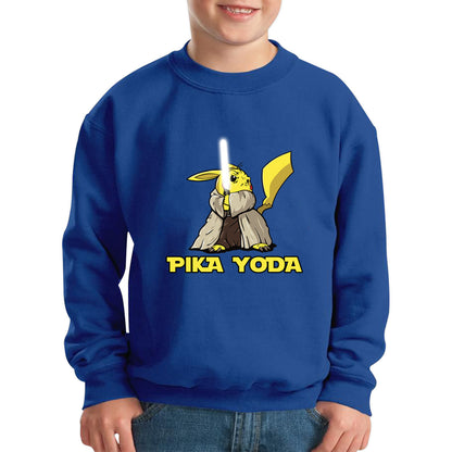 Pika Yoda Pikachu As Master Yoda Jedi Pokémon Star Wars Parody Jedi Pika Star Wars Day 46th Anniversary Kids Jumper