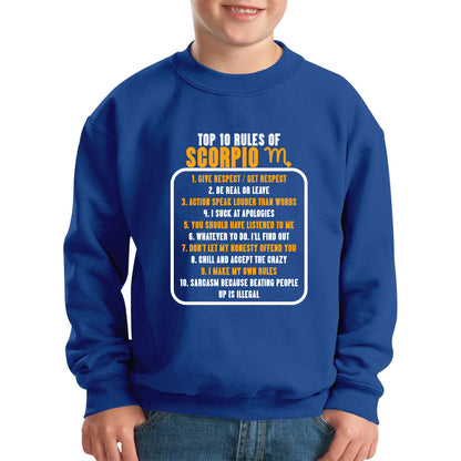 Top 10 Rules Of Scorpio Horoscope Zodiac Astrological Sign Facts Traits Give Respect Get Respect Birthday Present Kids Jumper