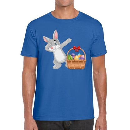 Dabbing Bunny With Eggs Basket Happy Easter Day Cute Rabbit Bunny Easter Day Mens Tee Top