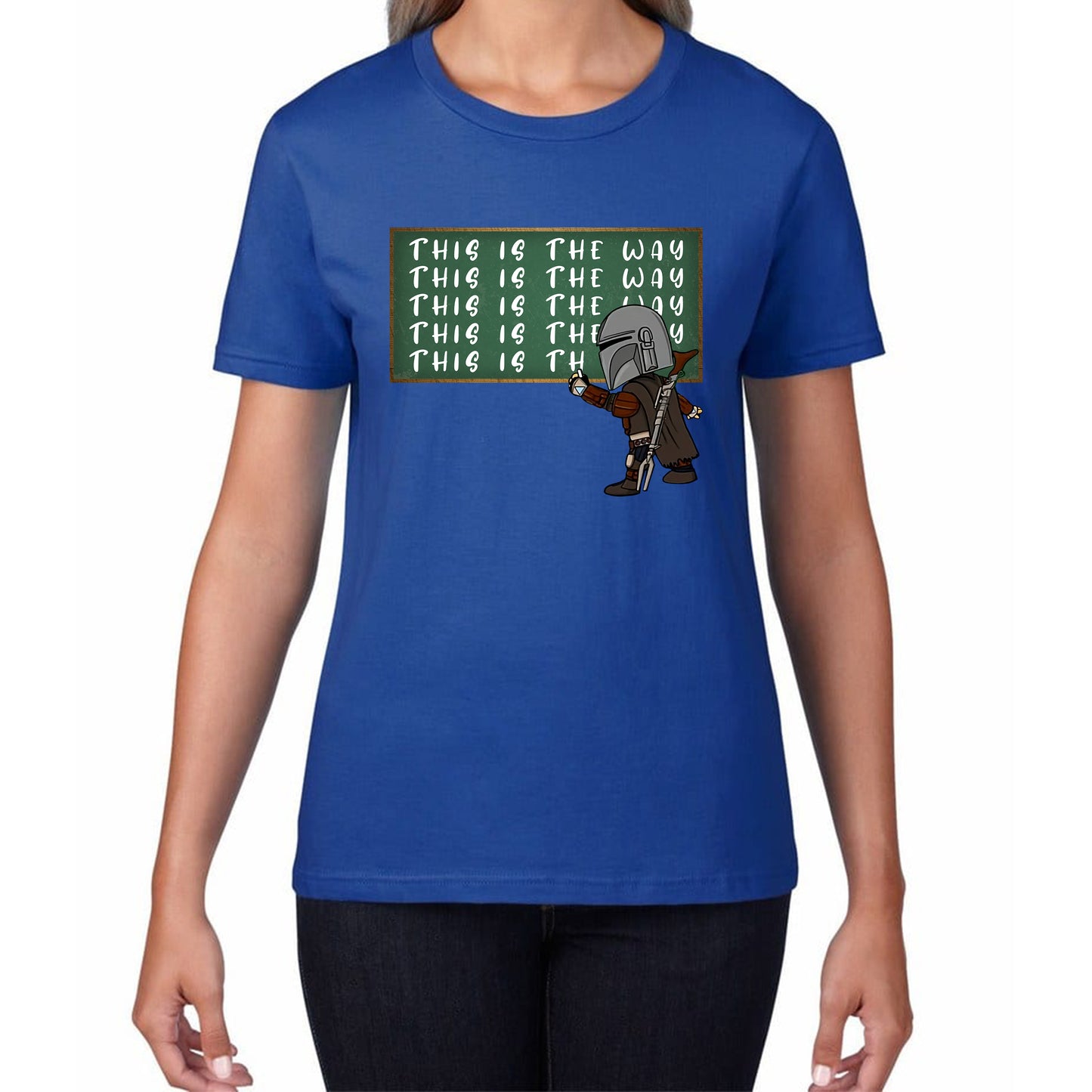 This Is The Way Dadalorian Fight War Warrior With Helmet Funny Gift Womens Tee Top