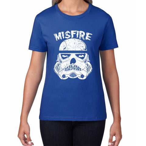 Misfire The Dark Side Made Me Do It Spoof Trooper Armor Helmet Movie Series Womens Tee Top
