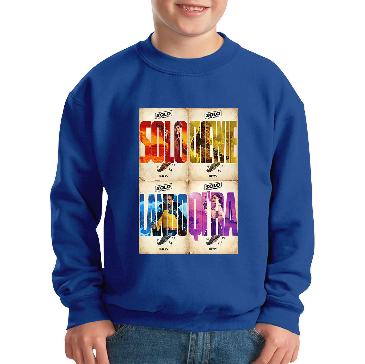 Solo A Star Wars Story Posters Solo Chewie Lando Qira Sci-fi Action Adventure Movie Characters Star Wars Galaxy's Edge Trip Kids Jumper