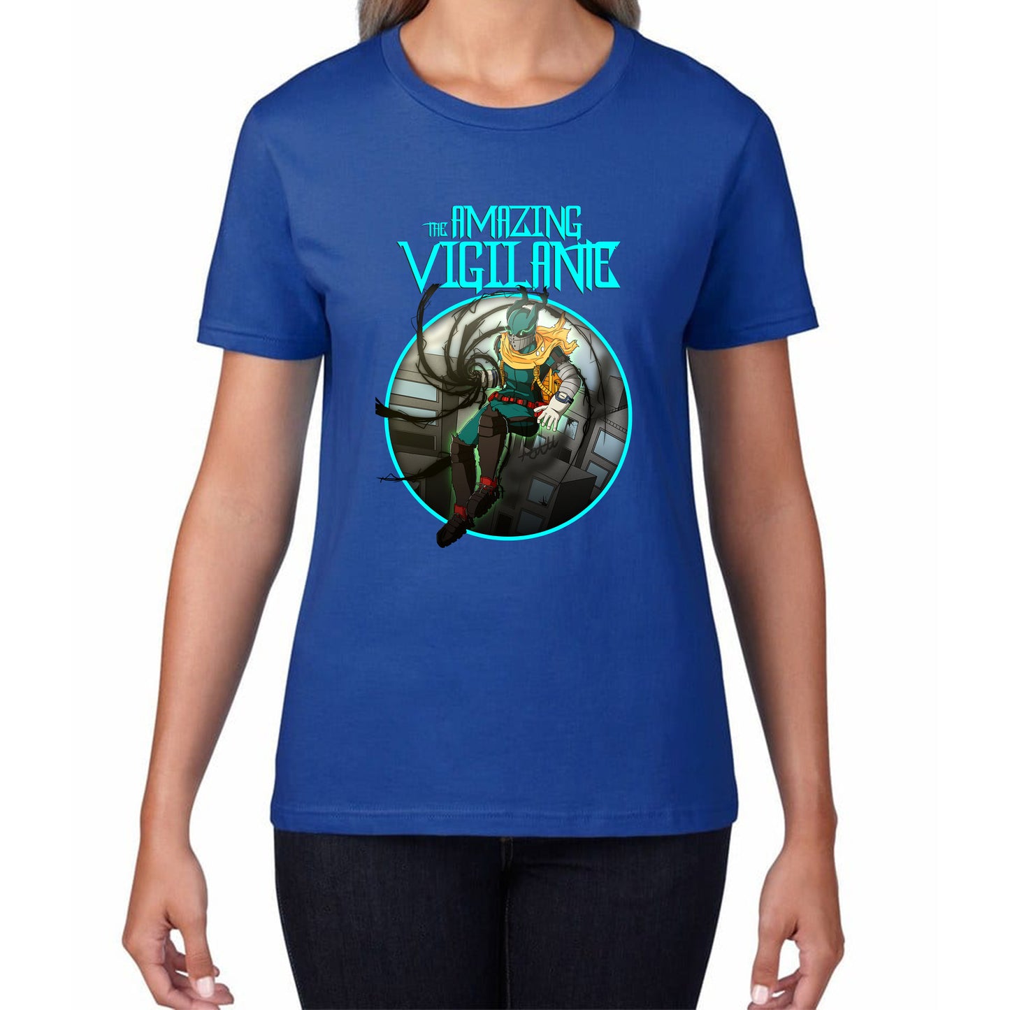 The Amazing Vigilant out of the Dark hole Vintage Graphic Cartoon Series Womens Tee Top
