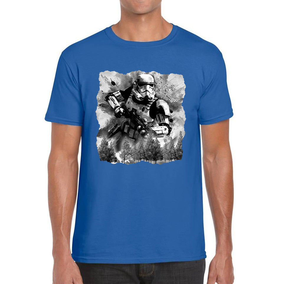 Hunter In The Forest Death Star Vintage Poster Graphic Movie Series Mens Tee Top