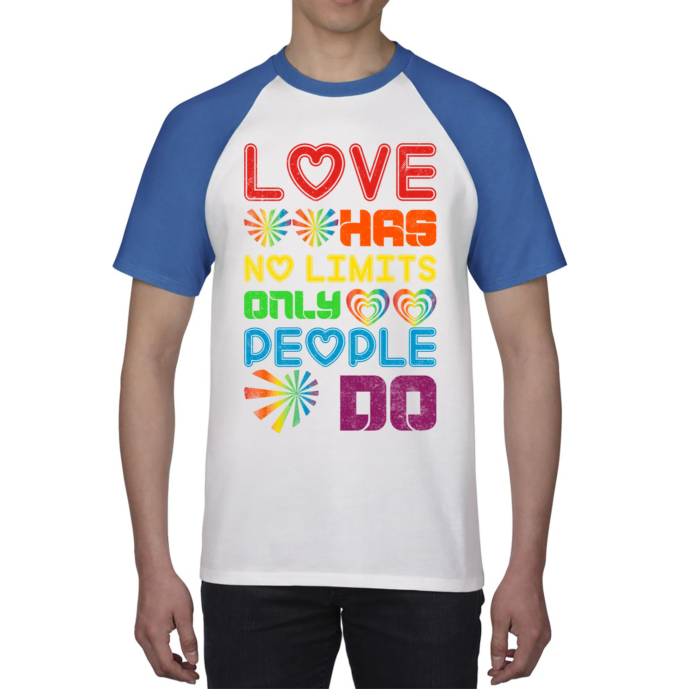 Love has No Limits Only People Do LGBT Gay Pride Baseball T Shirt