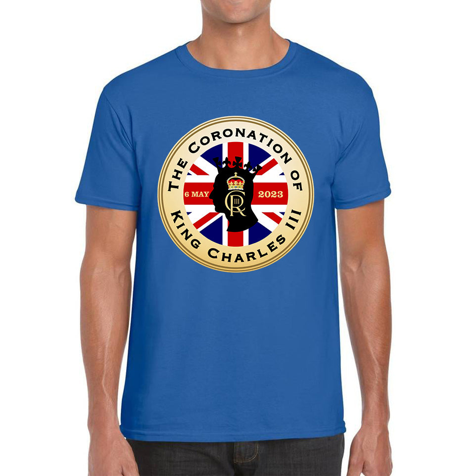 The Coronation Of King Charles III 6th May 2023 CR III Royal Crown United Kingdom Flag Mens Tee Top