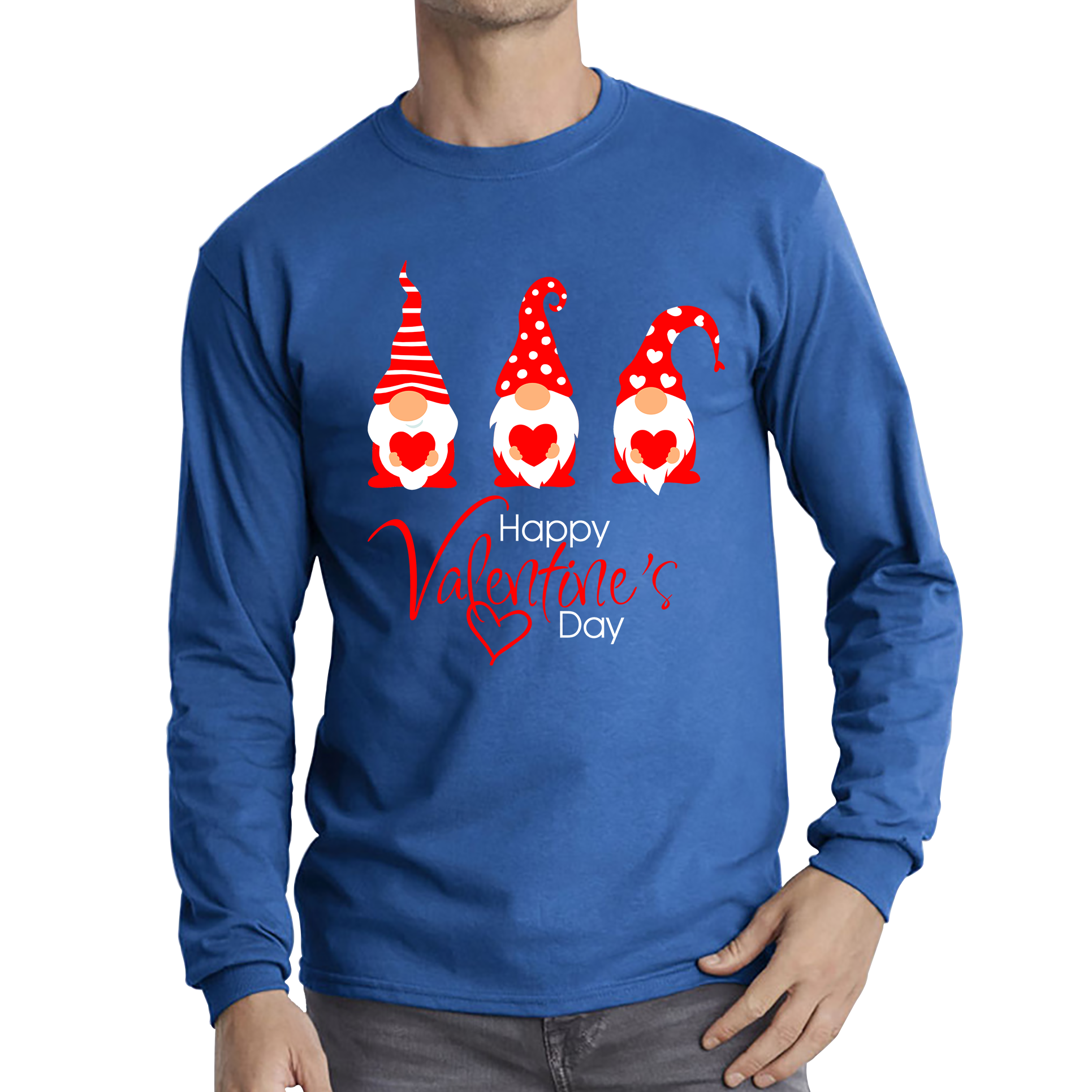 Happy Valentines Day Gnomes Tee Top For Gnome Lovers Adult Long Sleeve T Shirt