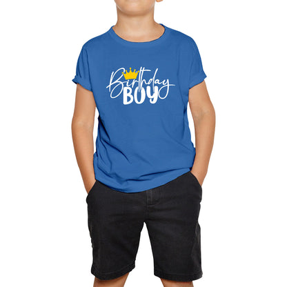 Birthday Boy King Prince Crown Cute Birthday Party Costume Happy Birthday Kids T Shirt