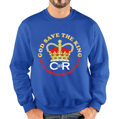 God Save The King CR III King Charles III Coronation 2023 His Majesty British Royal Crown Union Jack Unisex Sweatshirt
