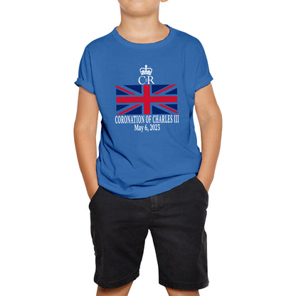 Royal Cypher CR III Coronation Of Charles III 6th May 2023 King Charles III Royal King British Flag Kids T Shirt