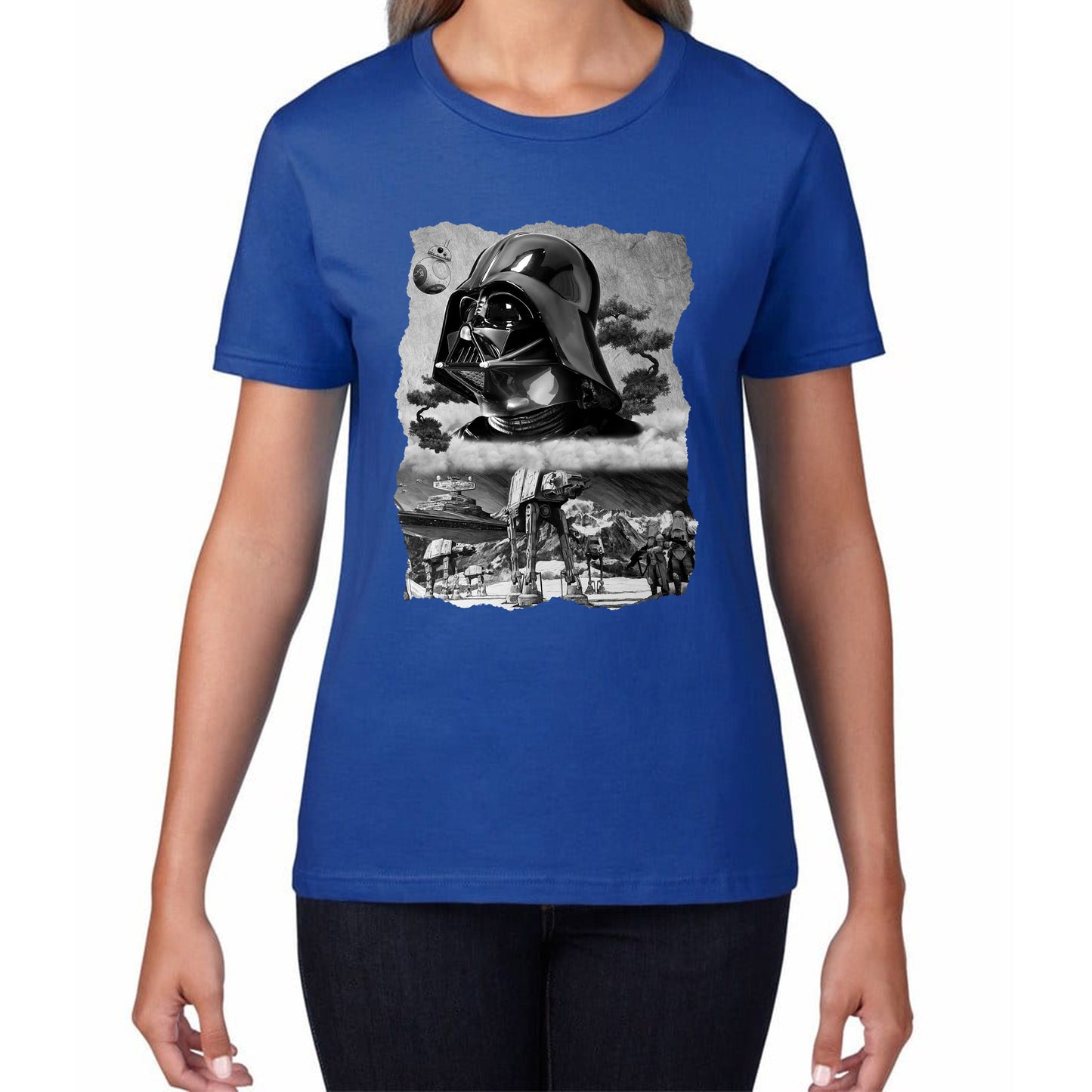 The Force Is Strong With This One Vintage Poster Graphic Movie Series Womens Tee Top