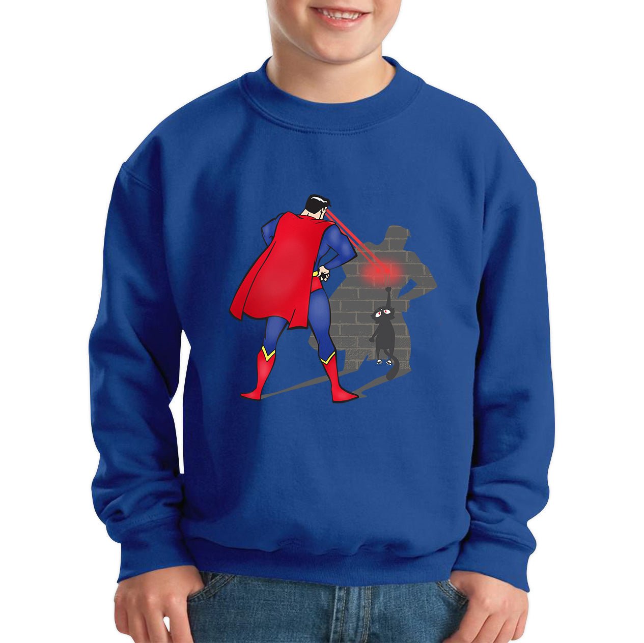 Bigman With Cat Funny Spider Cat Comics Black Cat Spider Movie Kids Jumper