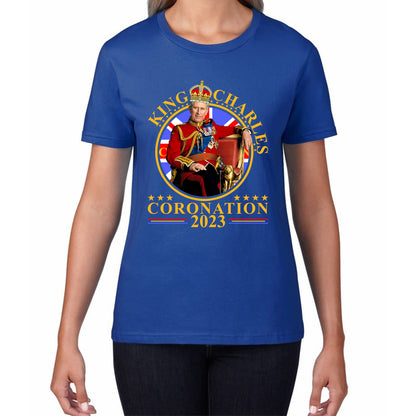 King Charles III Coronation 2023 Ruling Monarch Of England United Kingdom Royal Crown Womens Tee Top