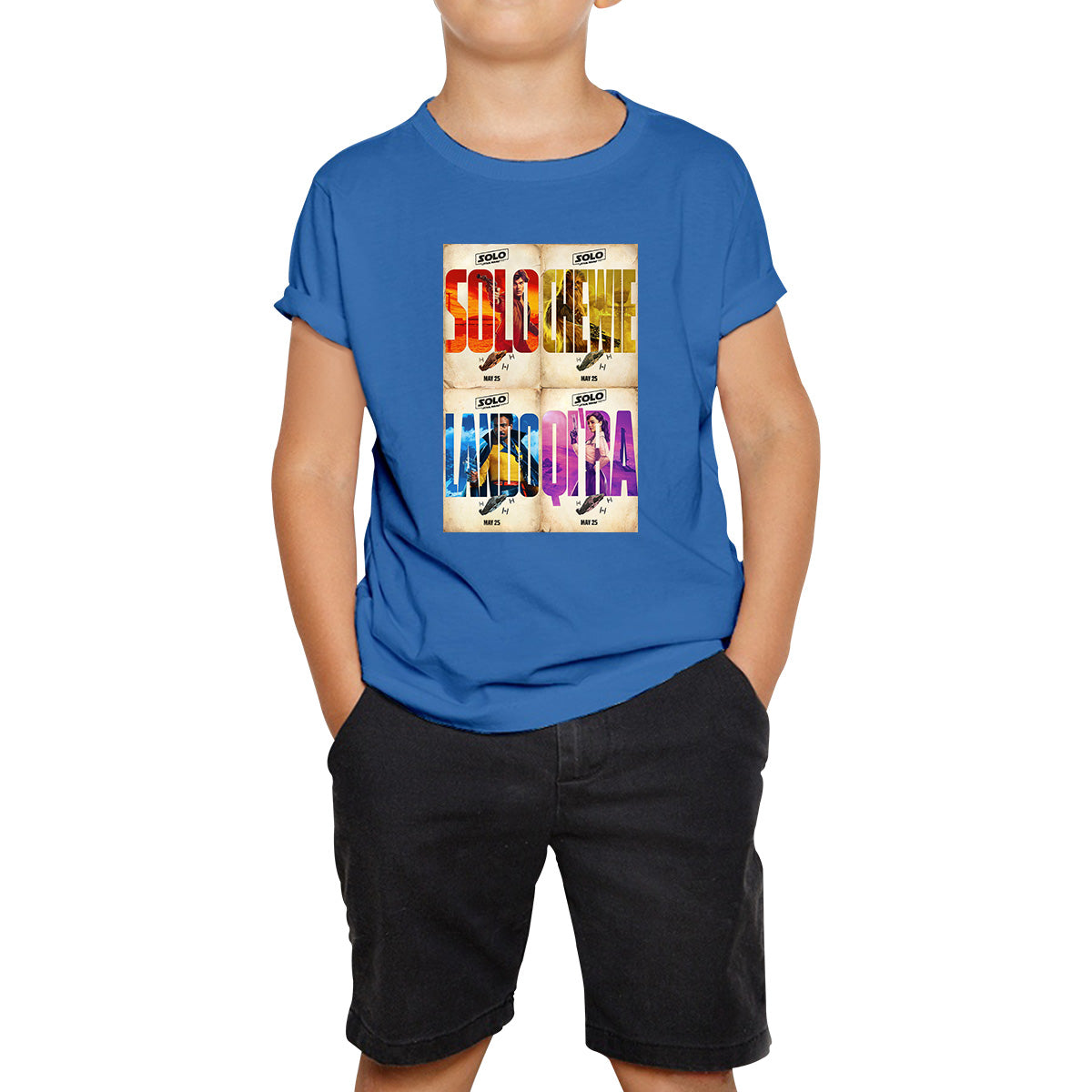 Solo A Star Wars Story Posters Solo Chewie Lando Qira Sci-fi Action Adventure Movie Characters Star Wars Galaxy's Edge Trip Kids T Shirt