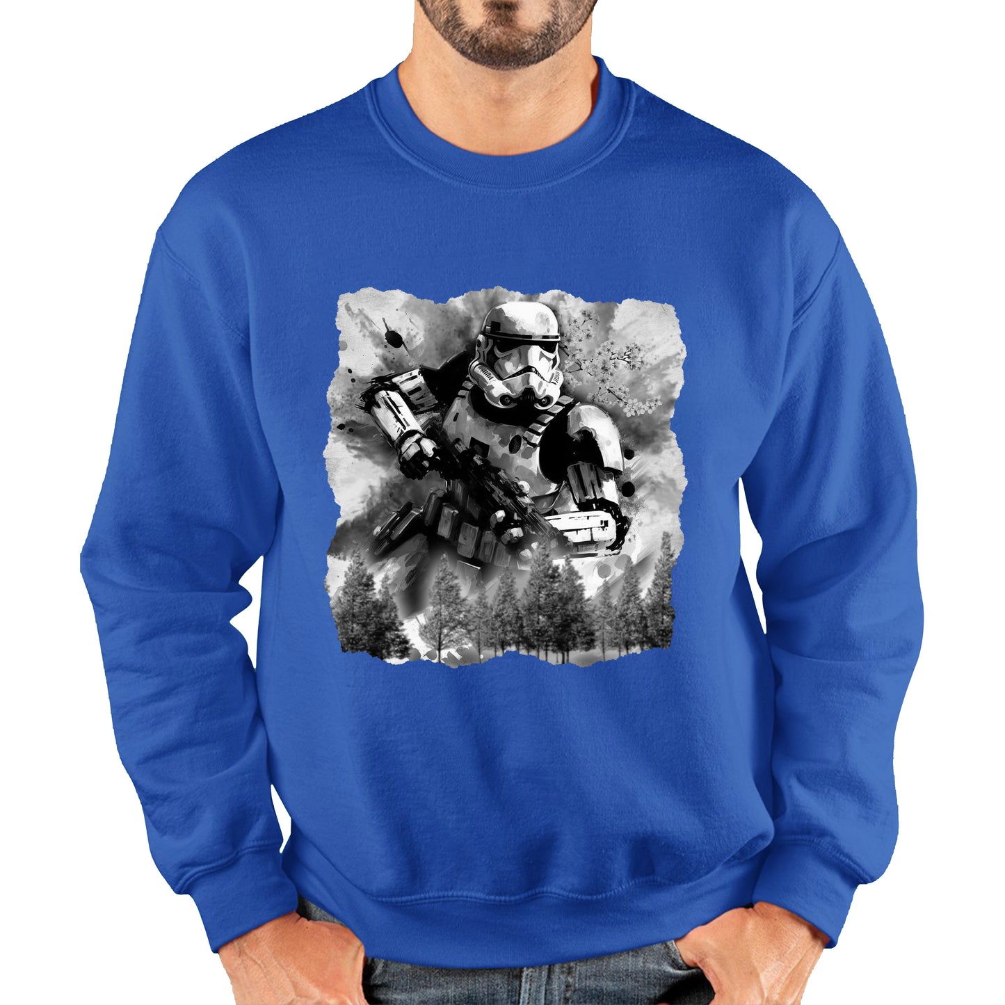 Hunter In The Forest Death Star Vintage Poster Graphic Movie Series Unisex Sweatshirt
