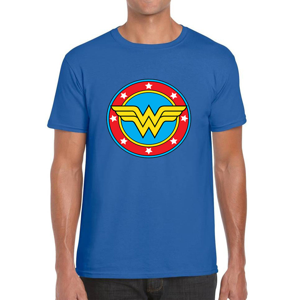 Wonder Woman Shield Logo Superhero Super Woman Wonder Girl Comic Book Character Mens Tee Top