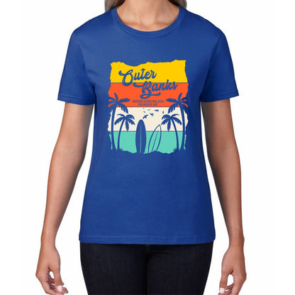Outer Banks North Carolina NC Vintage Retro Beach Sunset TV Series JJ Maybank Pogue life OBX Fans Womens Tee Top