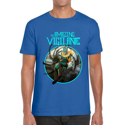 The Amazing Vigilant out of the Dark hole Vintage Graphic Cartoon Series Mens Tee Top