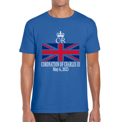 Royal Cypher CR III Coronation Of Charles III 6th May 2023 King Charles III Royal King British Flag Mens Tee Top
