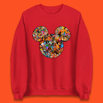 Disney Mickey Mouse Minnie Mouse Head All Disney Characters Together Disney Family Animated Cartoons Movies Characters Disney World Unisex Sweatshirt