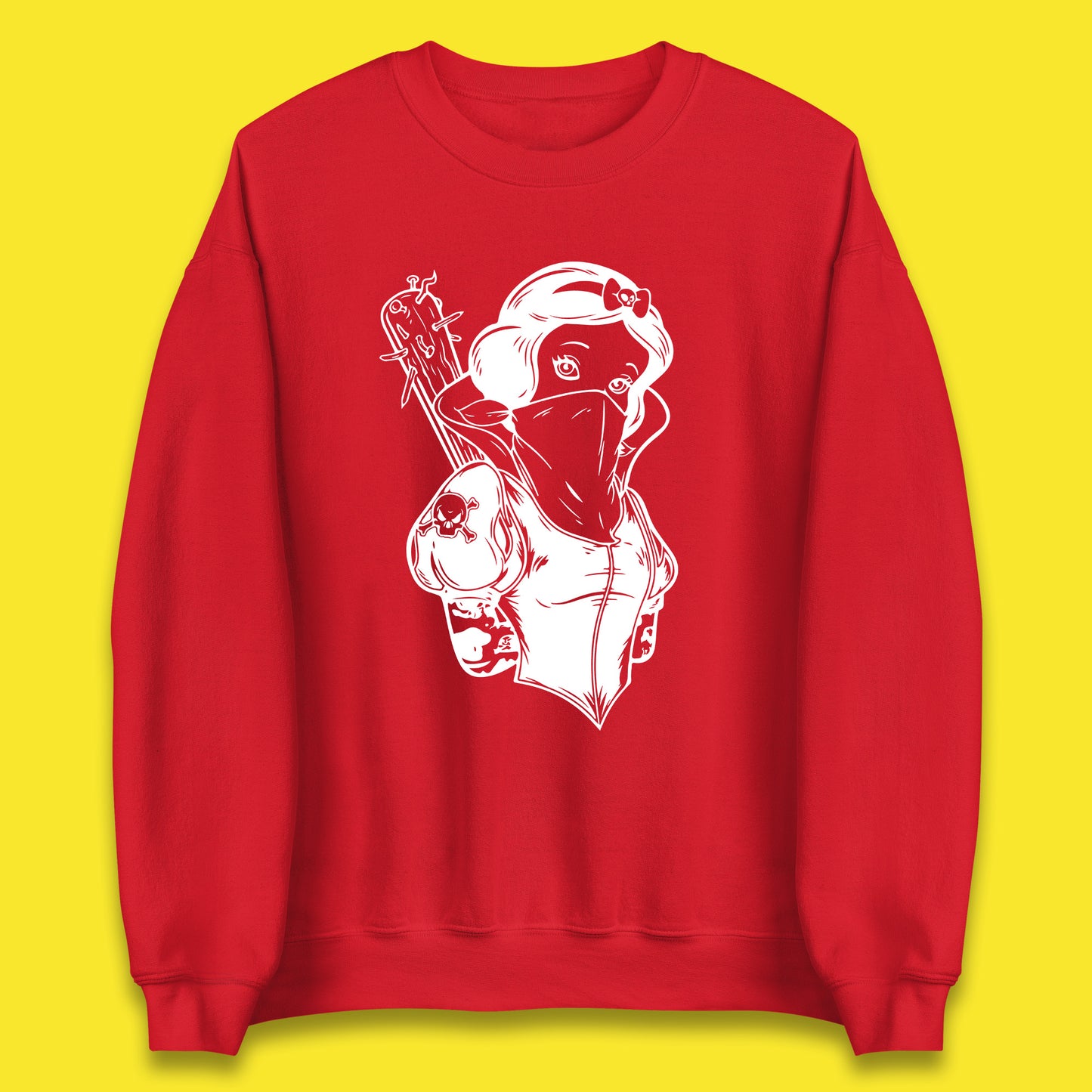 Not So Snow White Twisted Rock Parody Disney Princess Gangster Skull Tattoo Punk Princess Tattooed Emo Alice In A Jack Unisex Sweatshirt