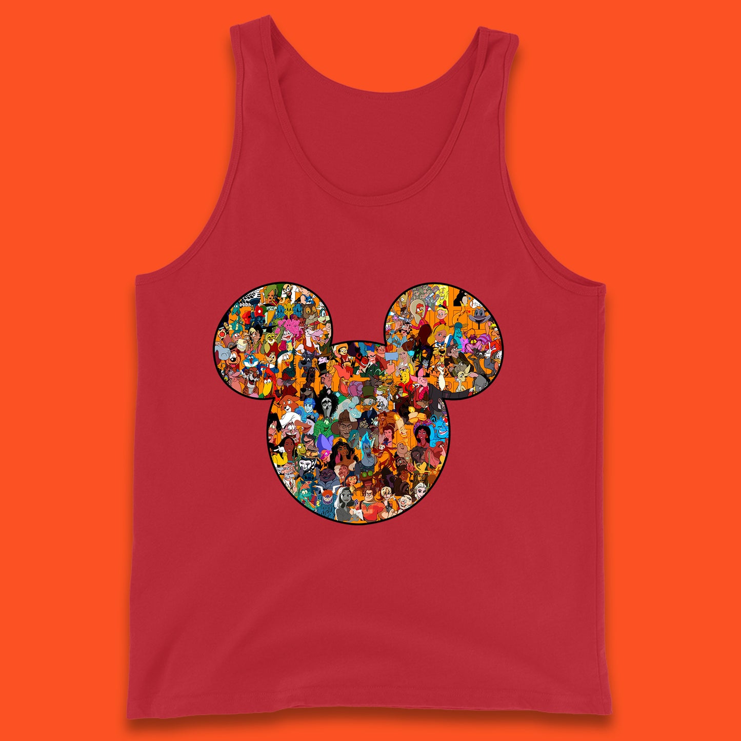 Disney Mickey Mouse Minnie Mouse Head All Disney Characters Together Disney Family Animated Cartoons Movies Characters Disney World Tank Top