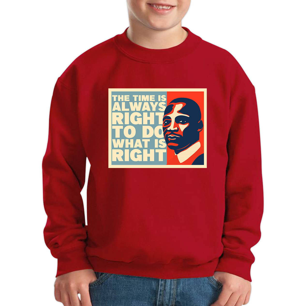 The Time Is Always Right To Do What Is Right Juneteenth Mlk Quote Black History Month Kids Jumper