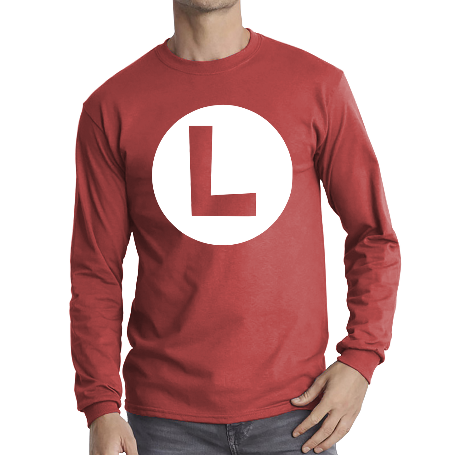 Mario Bros Character Logo Luigi Mario Waluigi Peach Bowser Toad Retro Gaming Long Sleeve T Shirt