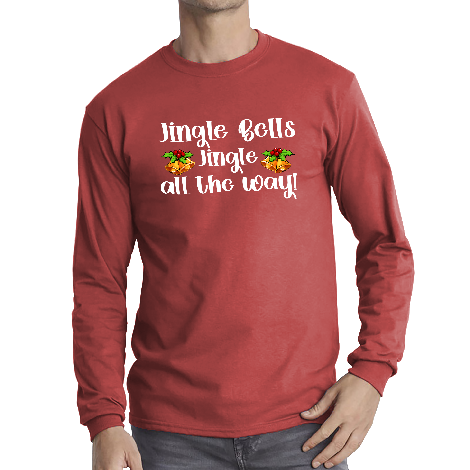 Jingle Bells Jingle All The Way Christmas Xmas Celebration Party Long Sleeve T Shirt