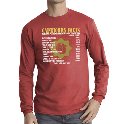 Capricorn Facts Horoscope Zodiac Astrological Sign Astrology Signs Birthday Present Long Sleeve T Shirt