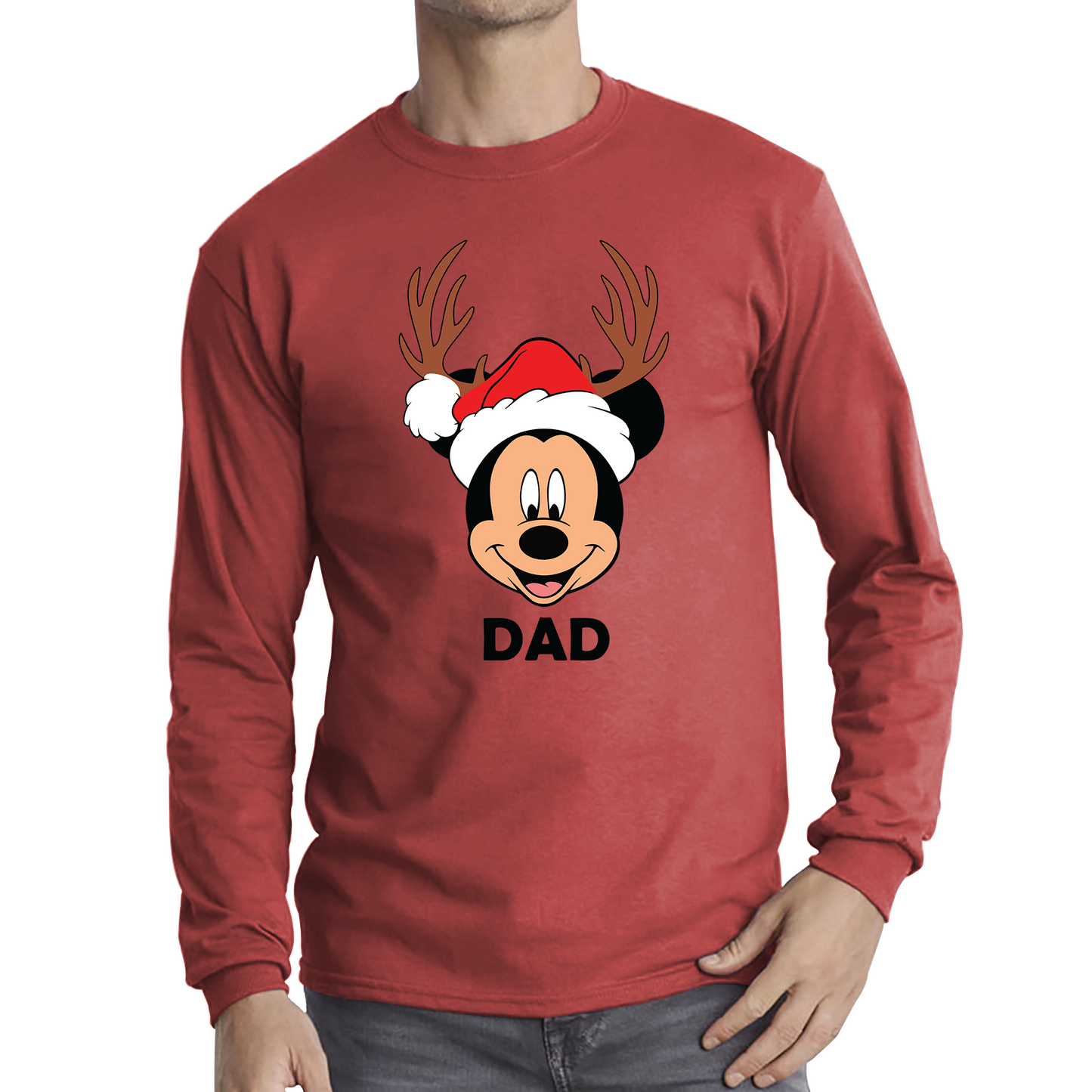 mickey mouse dad christmas long sleeve t shirt