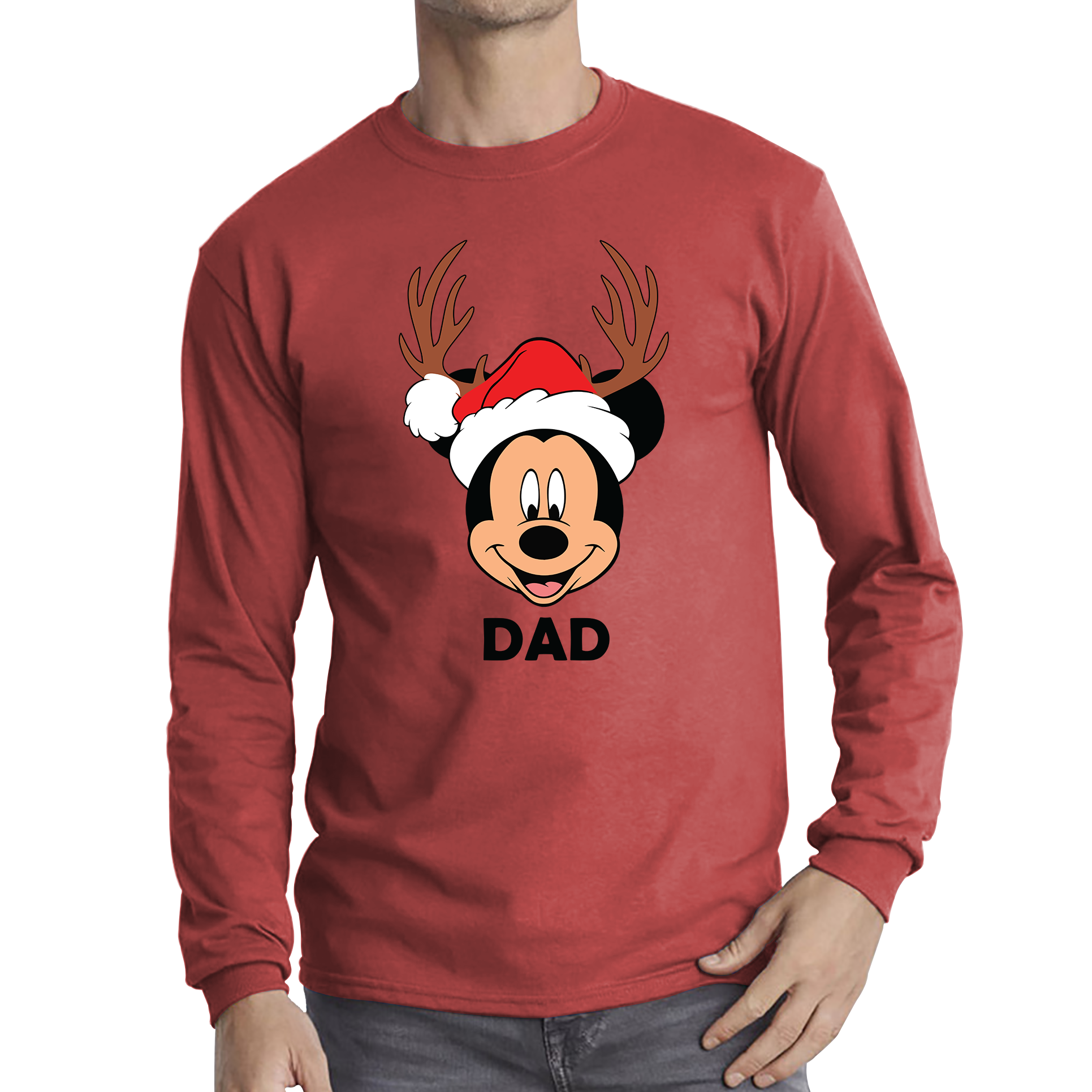 mickey mouse dad christmas long sleeve t shirt