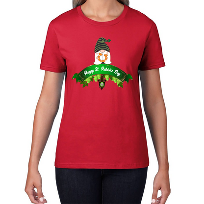 Happy St. Patrick's Day Leprechaun Gnome Irish Gnomes Lucky Gnomes Saint Patricks Day Womens Tee Top