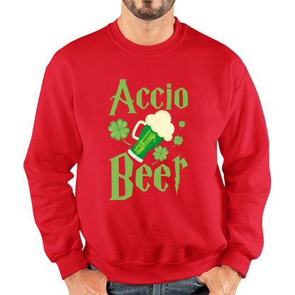 Accio Beer Wizard Beer St. Patrick's Day Magic World Irish Beer Shamrock Beer Lovers Family Vacation Unisex Sweatshirt