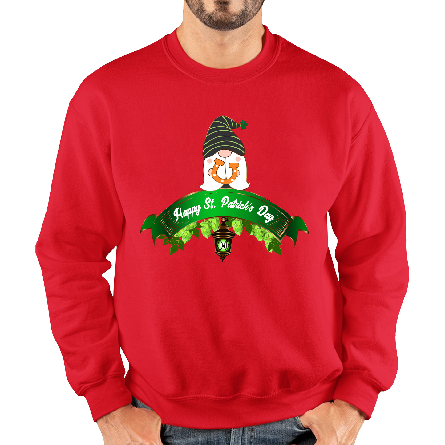 Happy St. Patrick's Day Leprechaun Gnome Irish Gnomes Lucky Gnomes Saint Patricks Day Unisex Sweatshirt