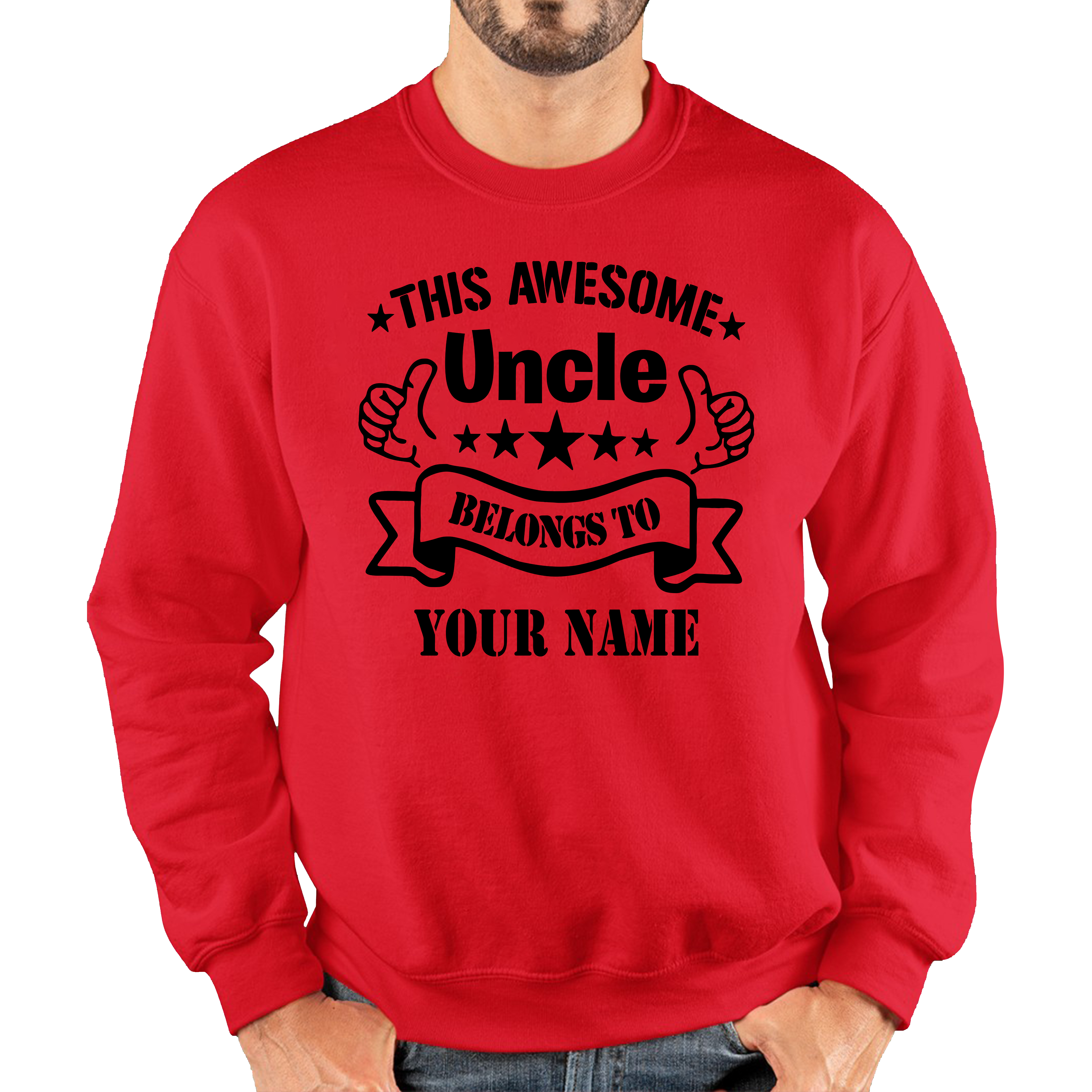 Personalised This Awesome Uncle Belongs To Your Name Jumper Best Uncle Ever Gift Unisex Sweatshirt