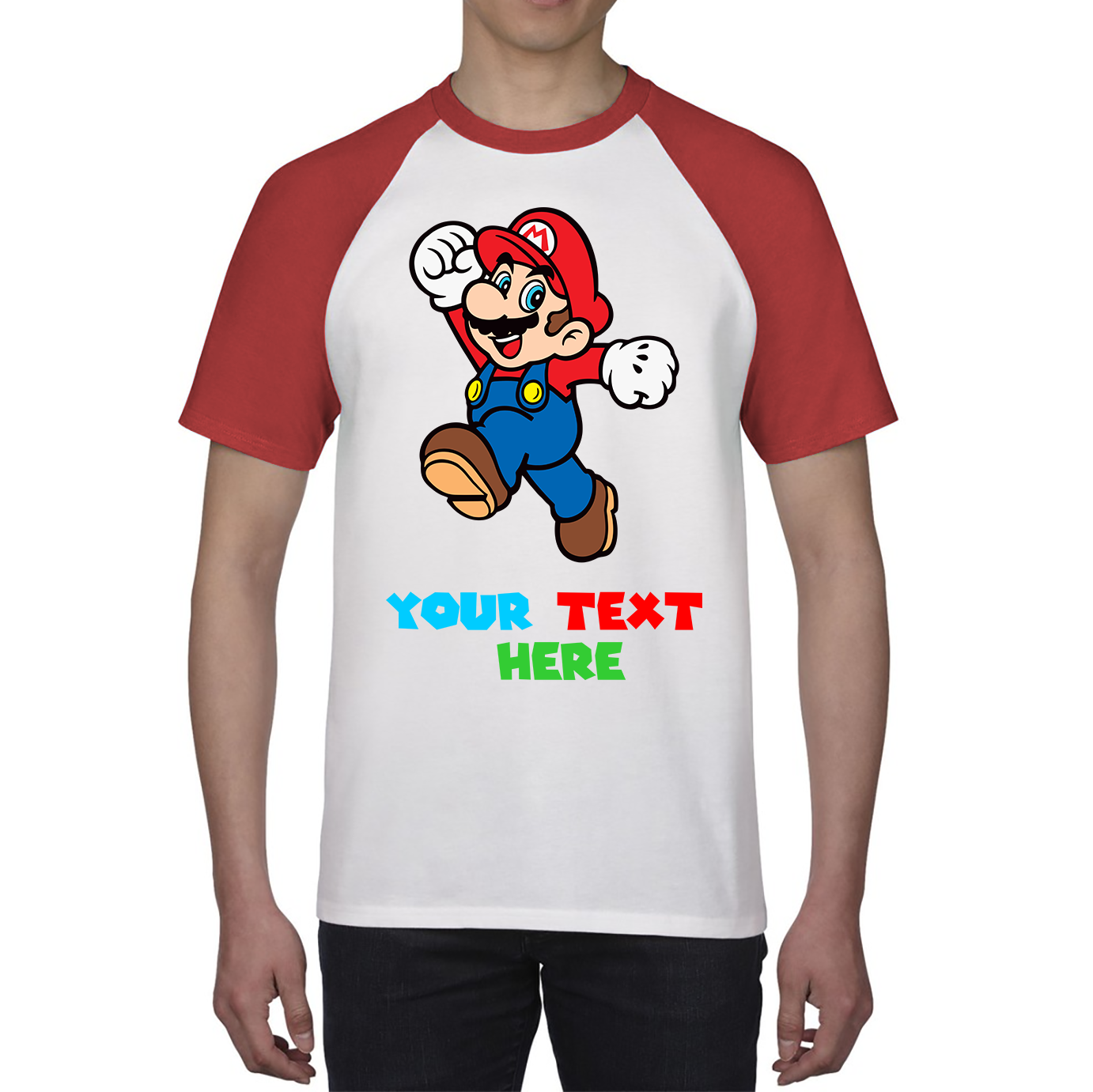 Personalised Your Name Super Mario Shirt Funny Game Lovers Players Video Game Baseball T Shirt