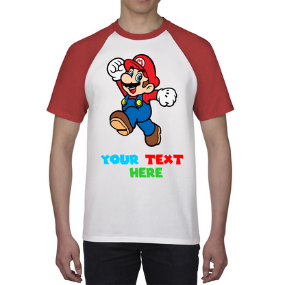 Personalised Your Name Super Mario Shirt Funny Game Lovers Players Video Game Baseball T Shirt