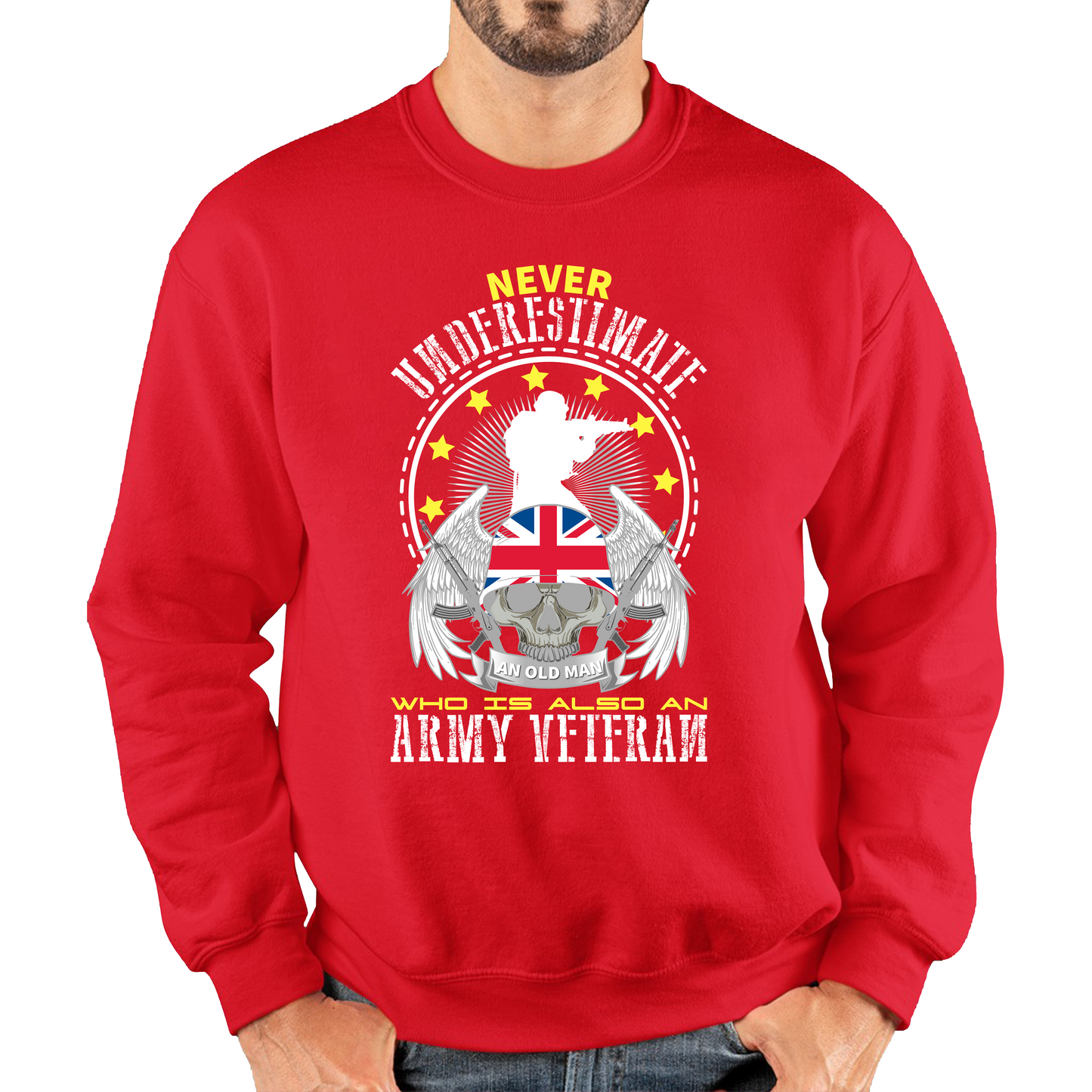 Never Underestimate Who Is Also An Army Veteran Sweatshirt