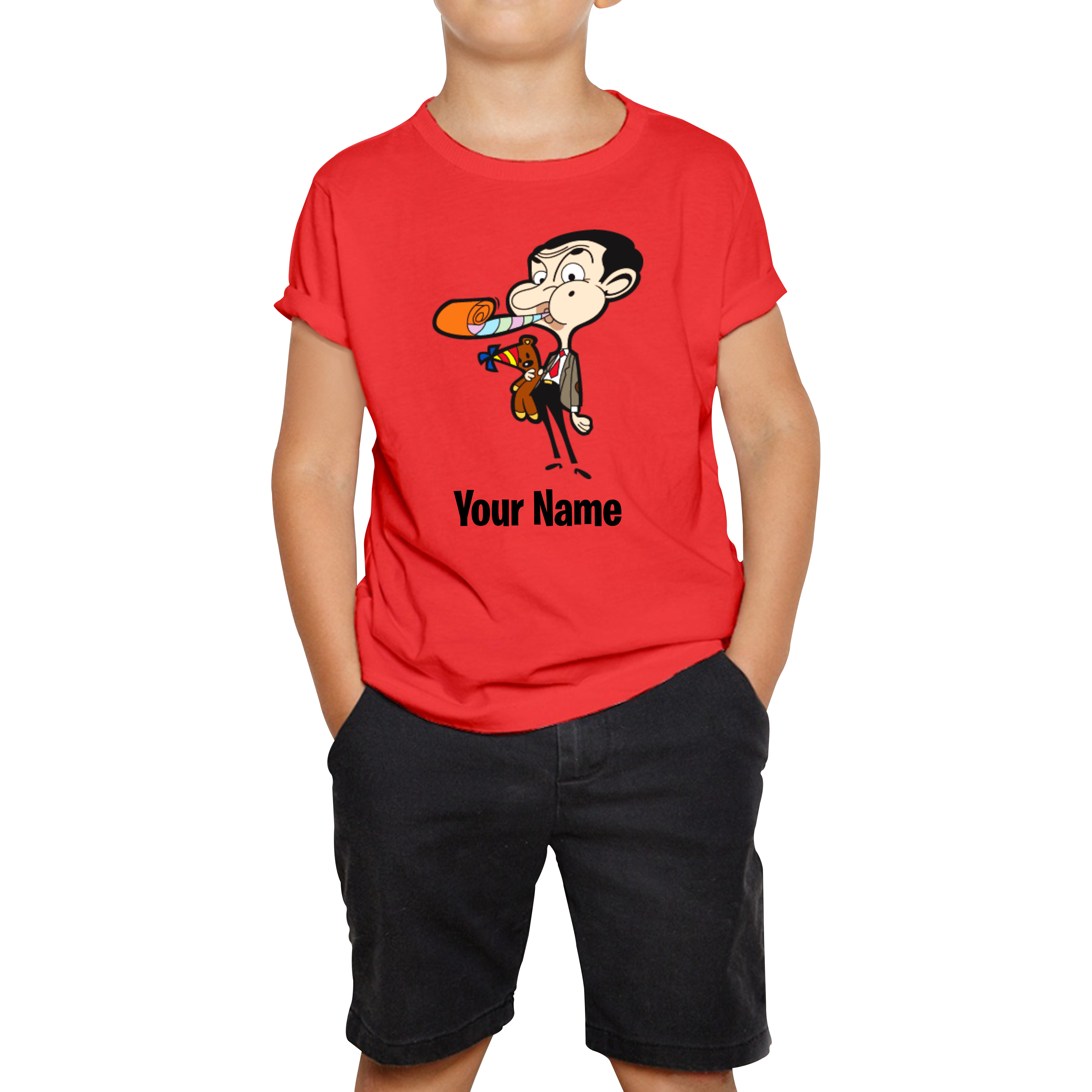 Personalised Mr. Bean Your Custom Name Kids T Shirt