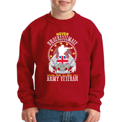 Never Underestimate Who Is Also An Army Veteran Sweatshirt