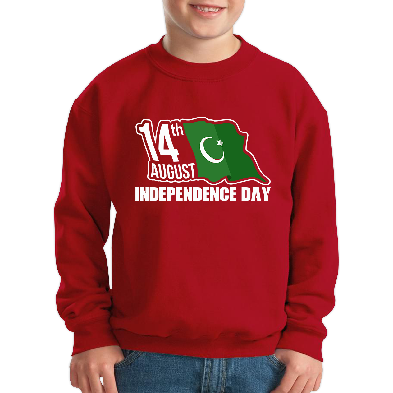  Pakistani Flag Patriotic Kids Jumper