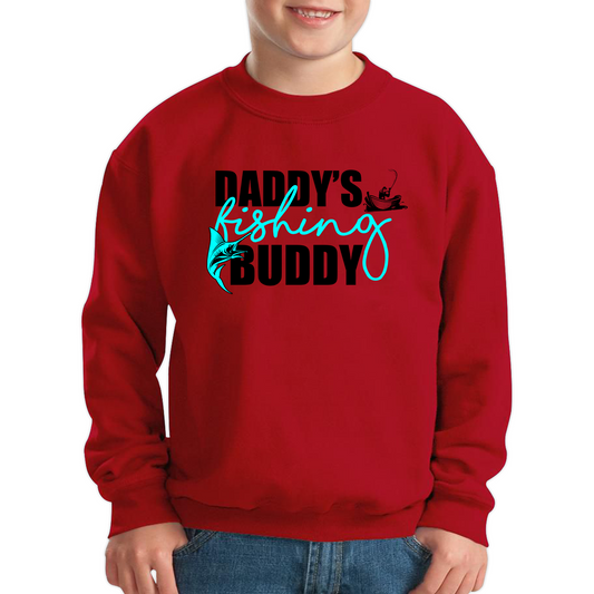 Daddy's Fishing Buddy Young Fisherman Kids Sweatshirt